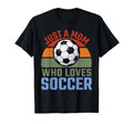 Just Mom Who Loves Soccer Soccer T-Shirt - Minimalist Print Men Women
