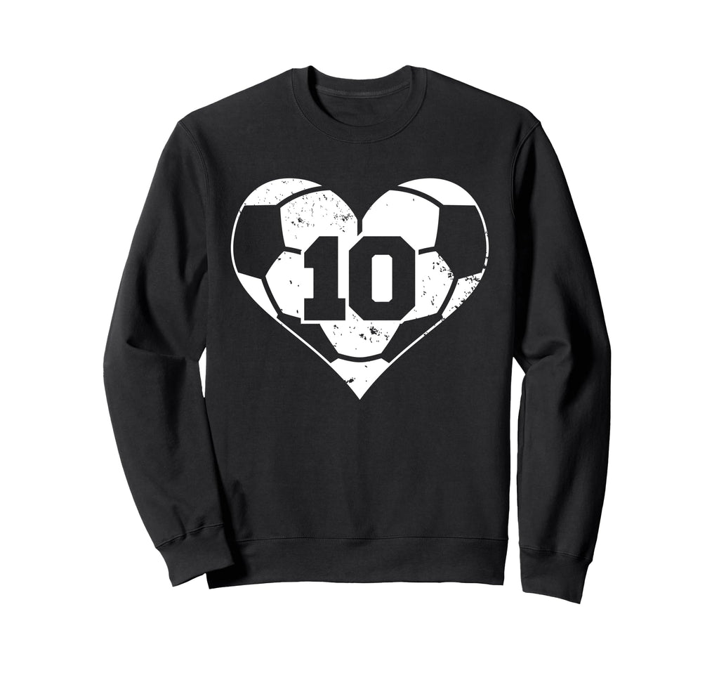 Soccer Number 10 Jersey Funny Soccer Sweatshirt - Minimalist Print Unisex