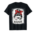 Bleached Lola Life Soccer Messy Bun T-Shirt - Minimalist Print Unisex