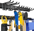 48 Inches Garage Storage, Garage Organization, Wall Mount Garden Tool Organizer, 440lbs Adjustable Heavy Duty Metal Hanging Hooks, Yard Rack Hanger System Shovel Rake Broom Ladder Holder, Men Gift