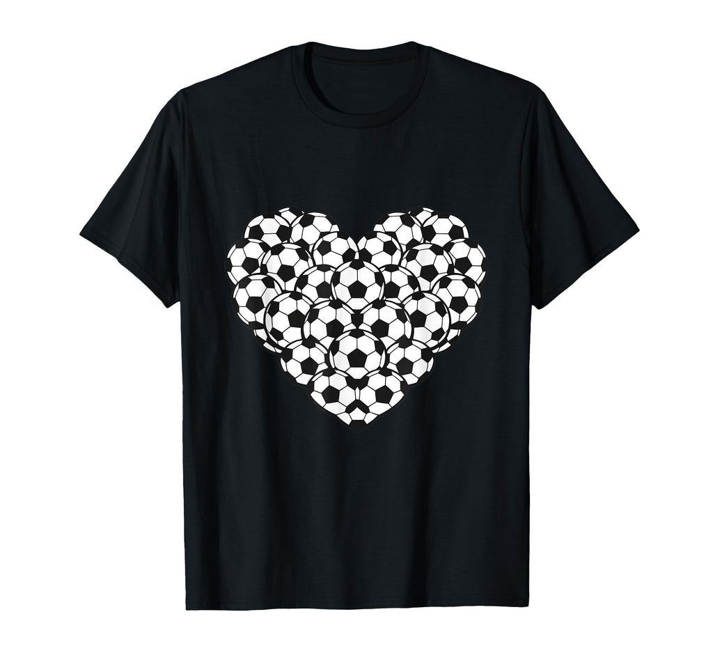 Heart Shaped Soccer Ball Artwork T-Shirt - Custom Art Print for Adults