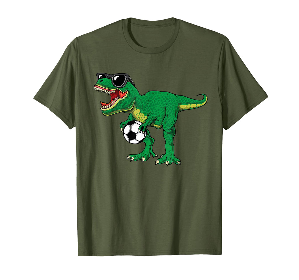 T Rex Dinosaur Soccer Player Trex Dino T-Shirt - Unique Graphic Unisex