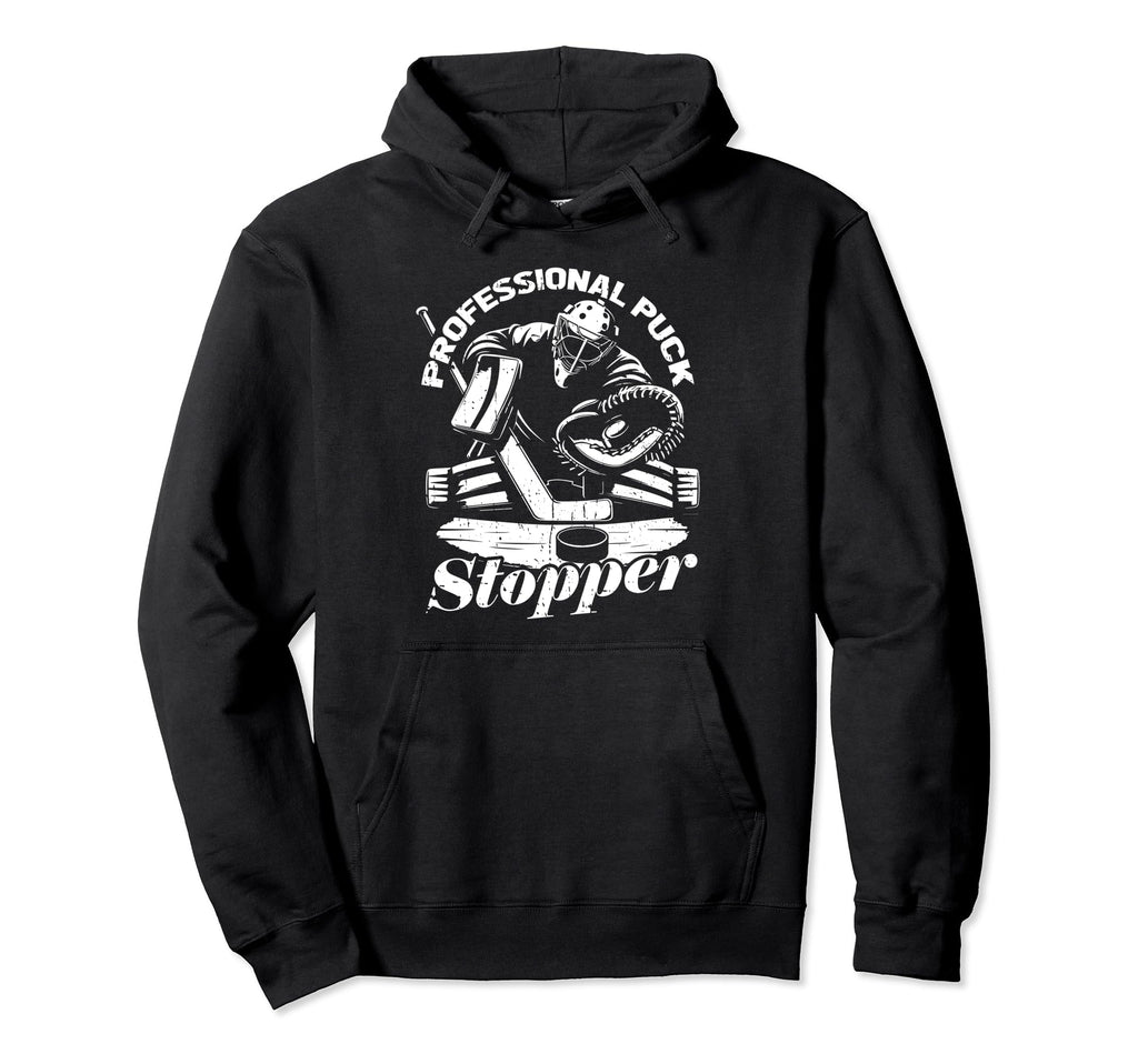 Hockey Puck Goalkeeper Ice Goalie Puck Hoodie - Unique Graphic Unisex