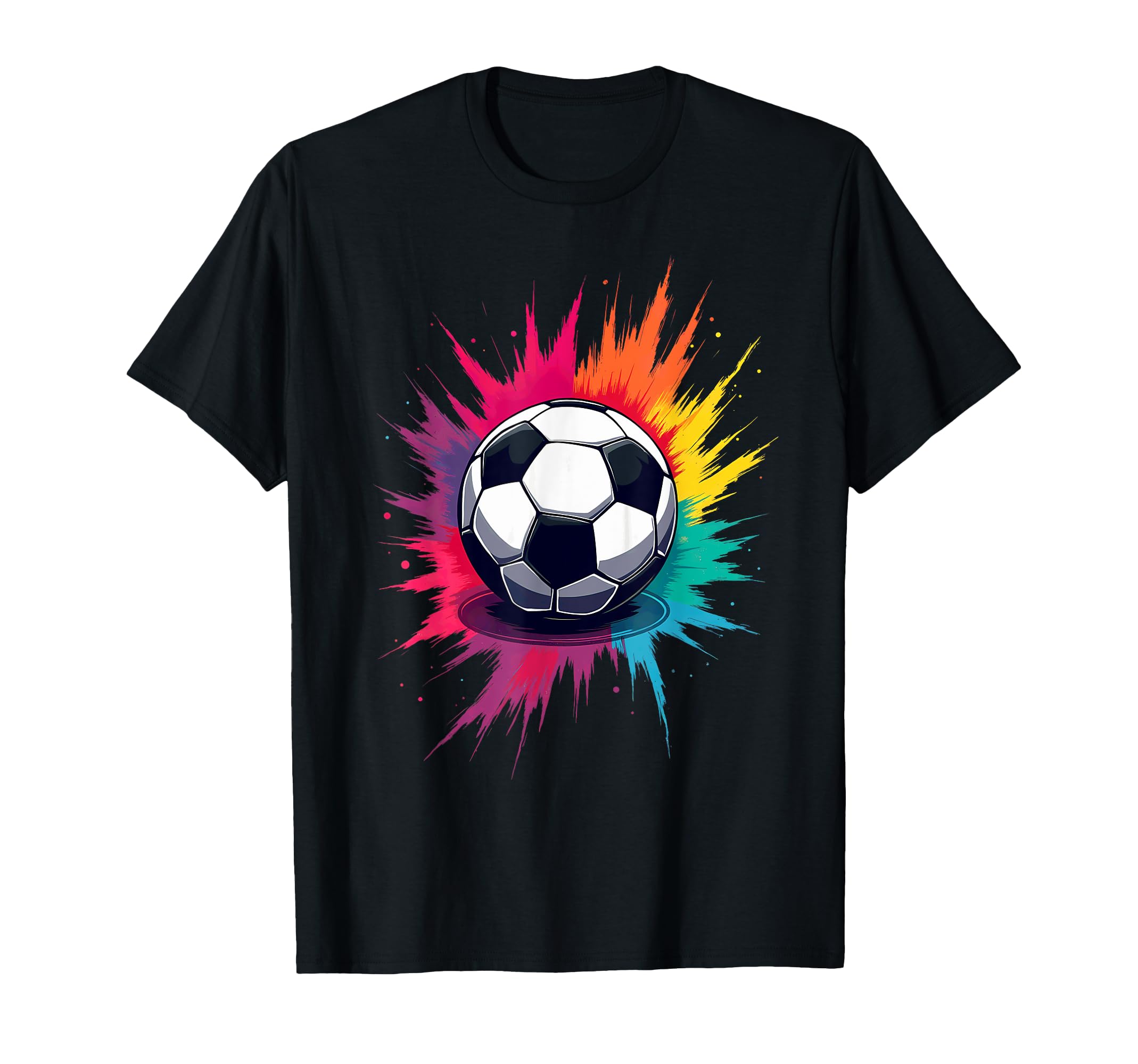 Colorful Tie Dye Soccer Ball T-Shirt - Minimalist Print Men Women