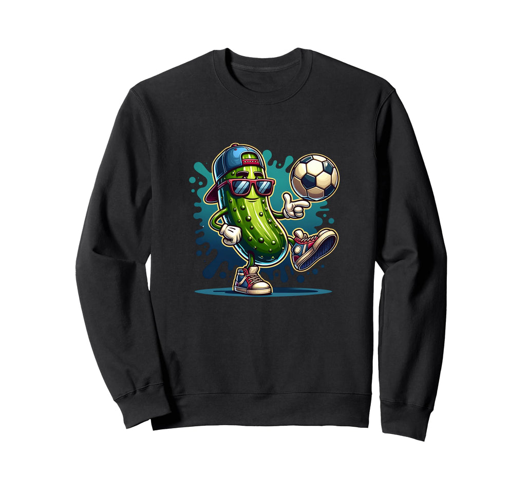 Soccer Pickle Character Shades Sweatshirt - Fun Novelty Design Men Women
