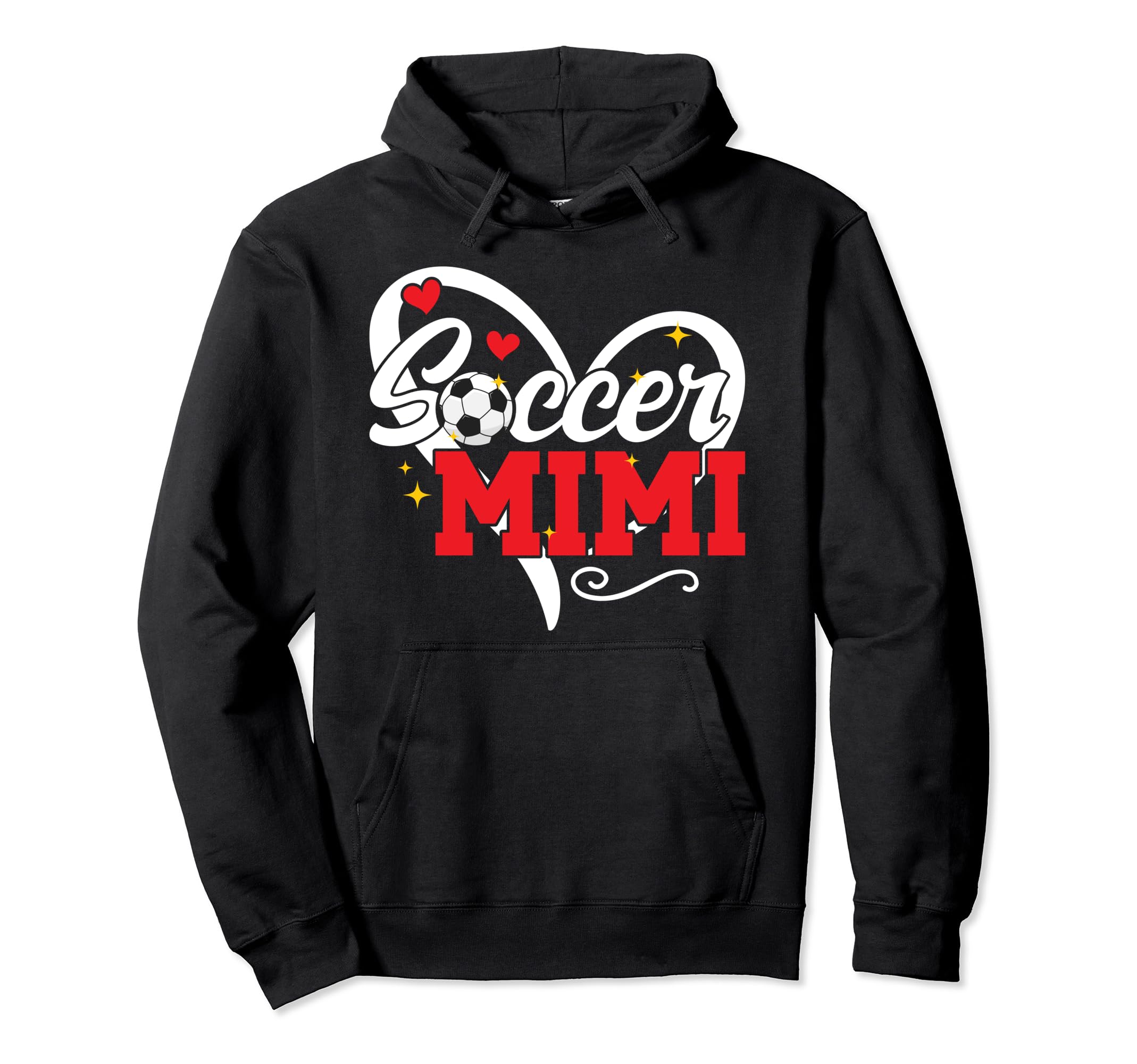 Soccer Mimi Heart Grandma Mimi Soccer Hoodie - Casual Everyday Wear Unisex