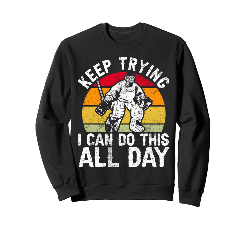 Ice Hockey Goalie Goalkeeper Keep Sweatshirt - Unique Graphic for Adults