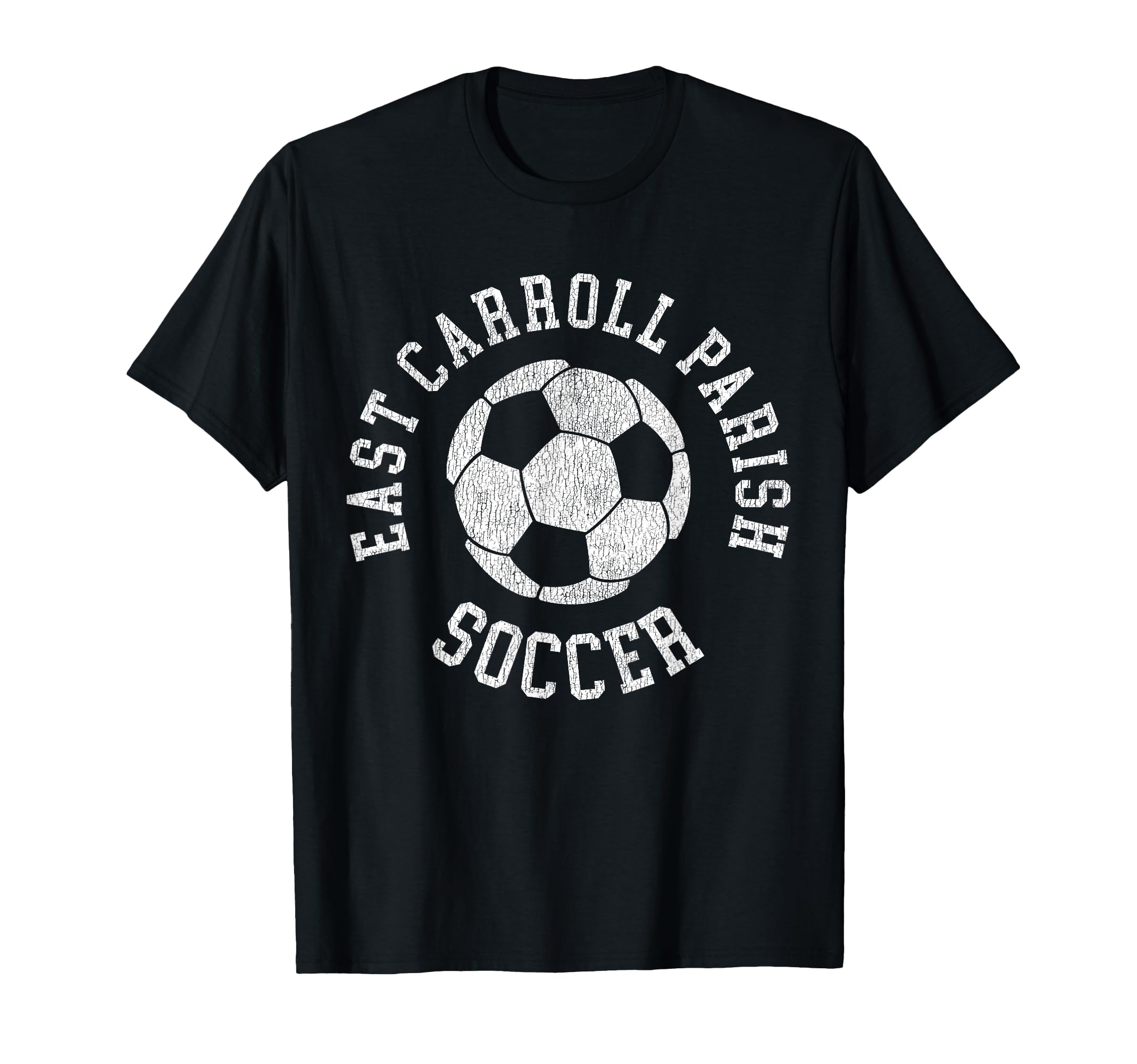 East Carroll Parish Soccer Distressed 90S T-Shirt - Minimalist Print Unisex