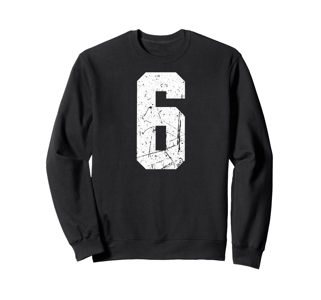Sport Team Number 6 Sweatshirt - Minimalist Print for Adults