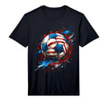 Soccer Football Usa Flag Soccer T-Shirt - Casual Everyday Wear Men Women