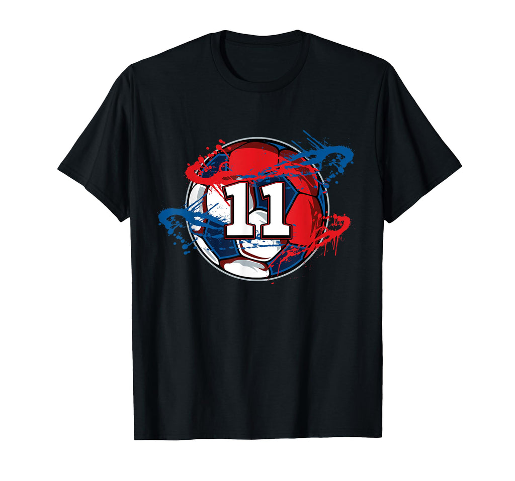 11 Soccer Jersey Number Eleven T-Shirt - Custom Art Print for Adults