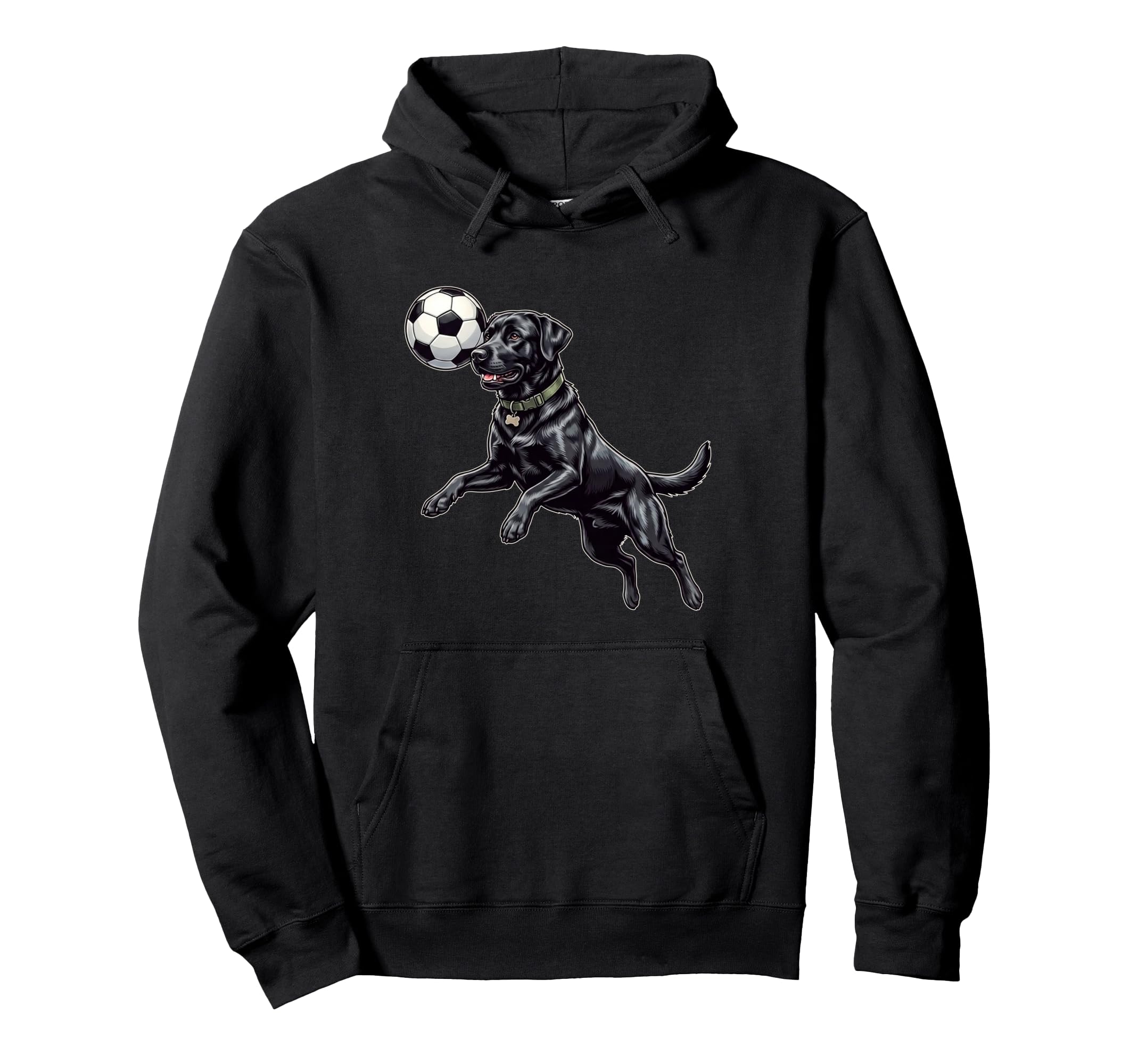 Funny Black Labrador Soccer Player Hoodie - Casual Everyday Wear Unisex
