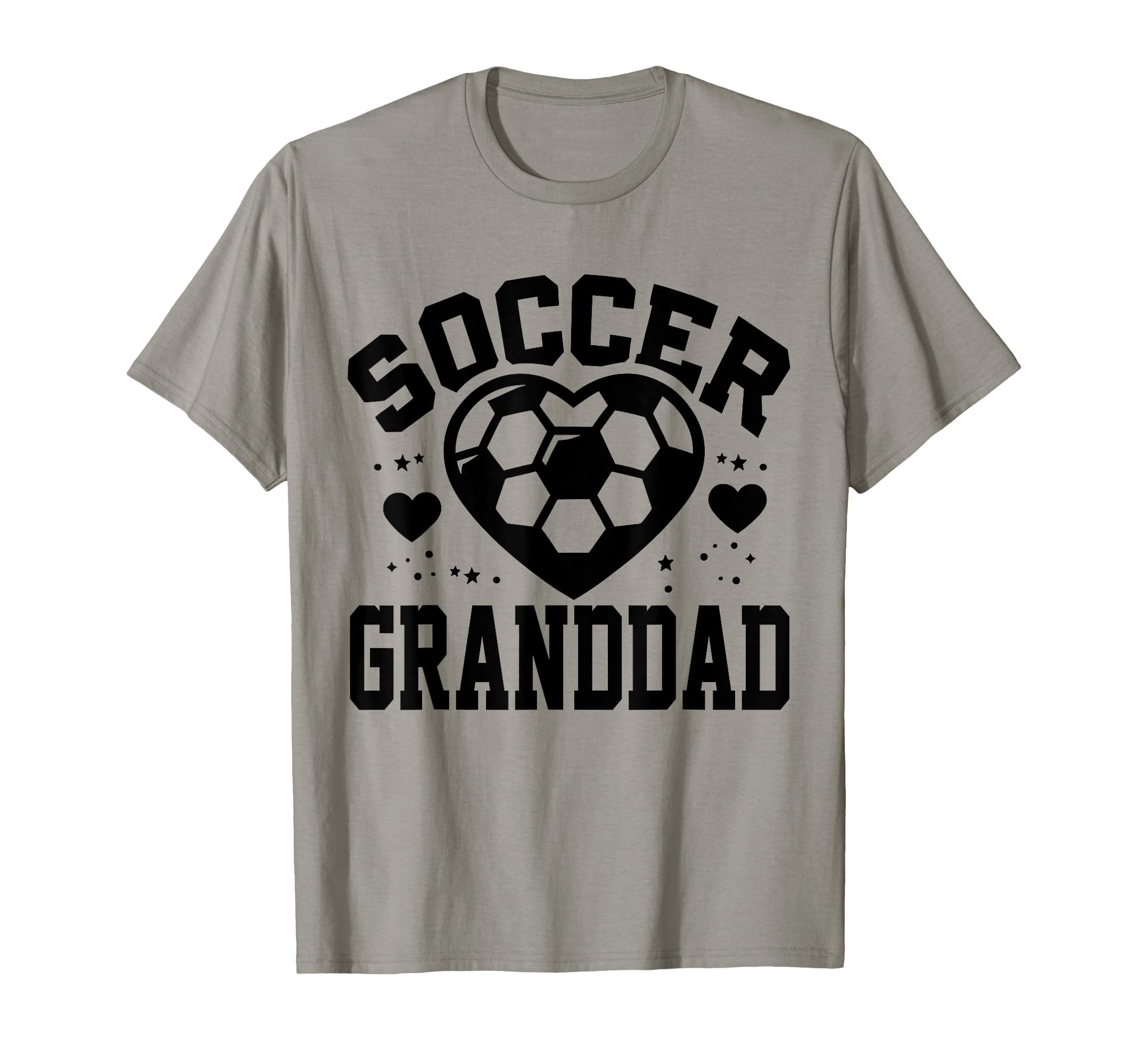 Soccer Granddad Heart Granddad T-Shirt - Casual Everyday Wear Men Women