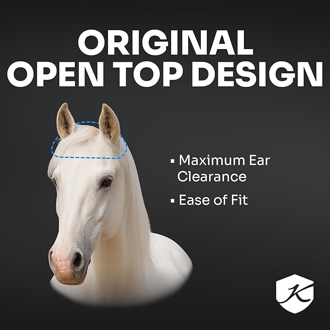 Kensington Fly Mask Web Trim Protects Horses Face and Eyes from Bites and Sun Rays While Allowing Full Visibility Ears and Forelock Able to Come Through The Mask, Medium, Lavender Mint
