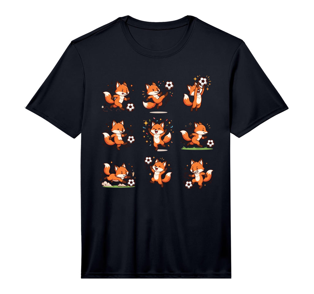 Silly Fox Playing Soccer Player Goalie T-Shirt - Minimalist Print Unisex