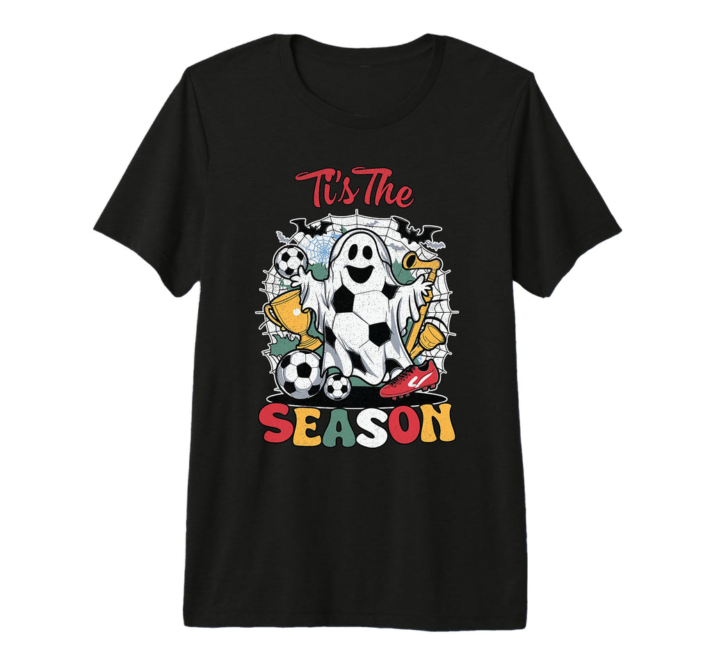 Tis Season Soccer Ghost Funny T-Shirt - Minimalist Print Men Women