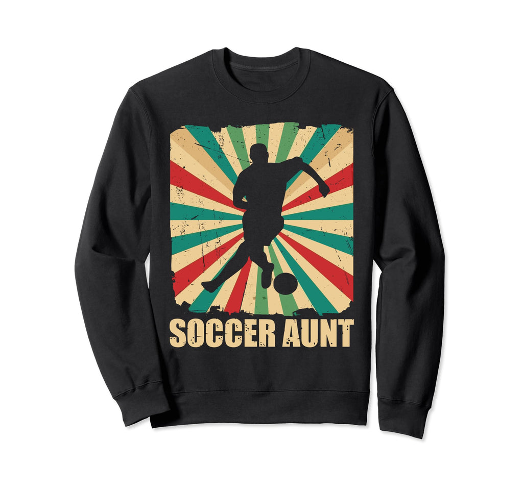 Soccer Aunt Proud Auntie Soccer Player Sweatshirt - Graphic Print Unisex