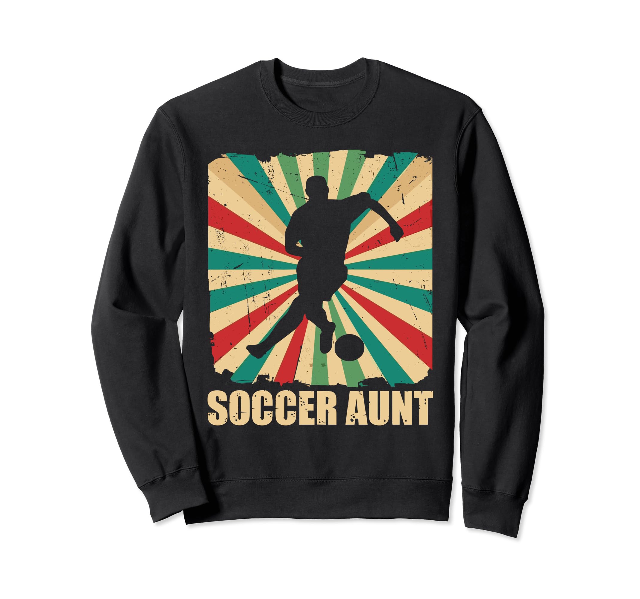 Soccer Aunt Proud Auntie Soccer Player Sweatshirt - Graphic Print Unisex