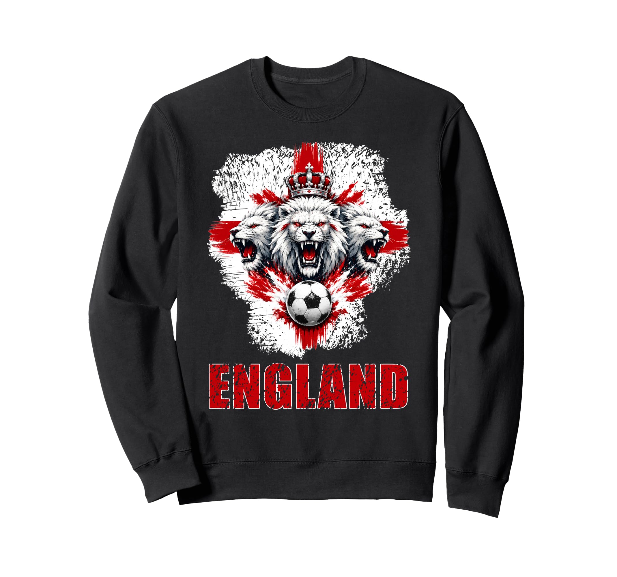 England Football Lion Soccer Fan Artwork Sweatshirt - Trendy Graphic Unisex
