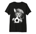 Flat Cap Smoking Feline Kitten Team Fans T-Shirt - Graphic Print Men Women
