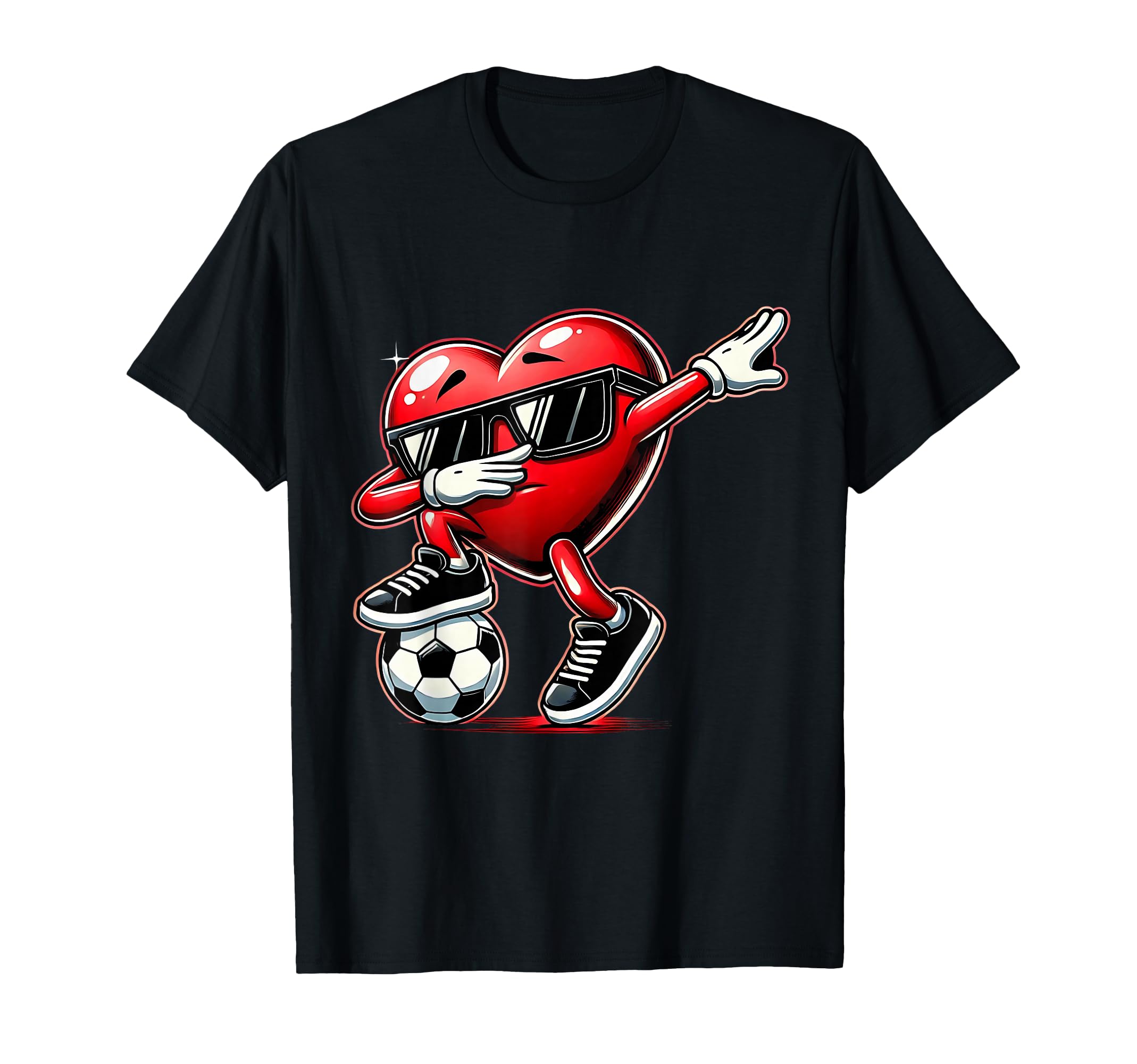 Dabbing Heart Dab Valentines Soccer T-Shirt - Aesthetic Graphic for Adults