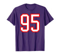 Number 95 White Red Sports Team T-Shirt - Aesthetic Graphic Men Women