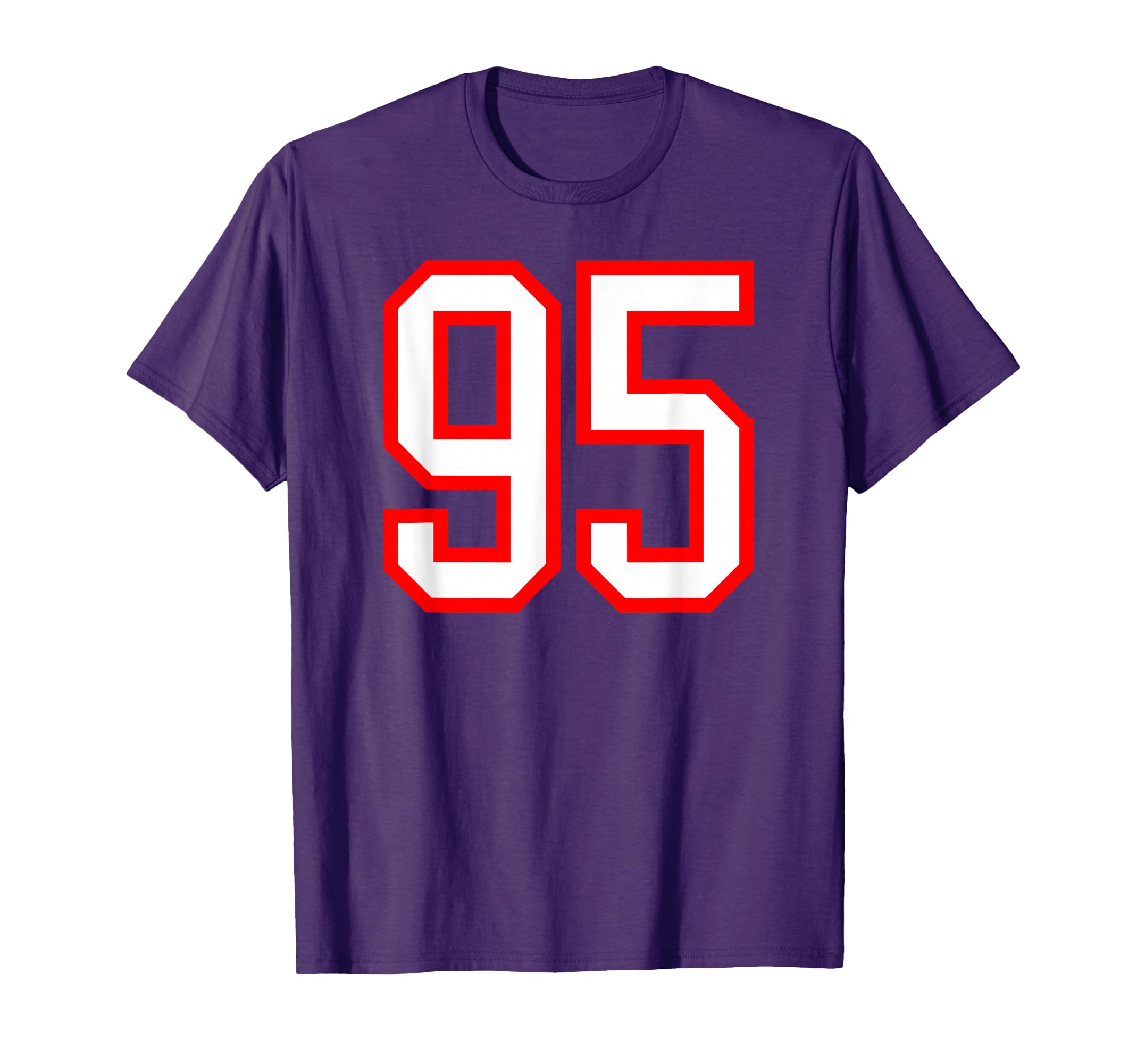 Number 95 White Red Sports Team T-Shirt - Aesthetic Graphic Men Women
