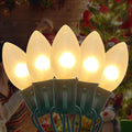 25 FT C9 Frosted Christmas Lights,Warm White Outdoor Christmas Lights with 26 Bulbs(1 Spare), C9/ E17 Base,Old Fashioned Christmas Lights for Roofline, Yard, Garden, Wedding Decorations
