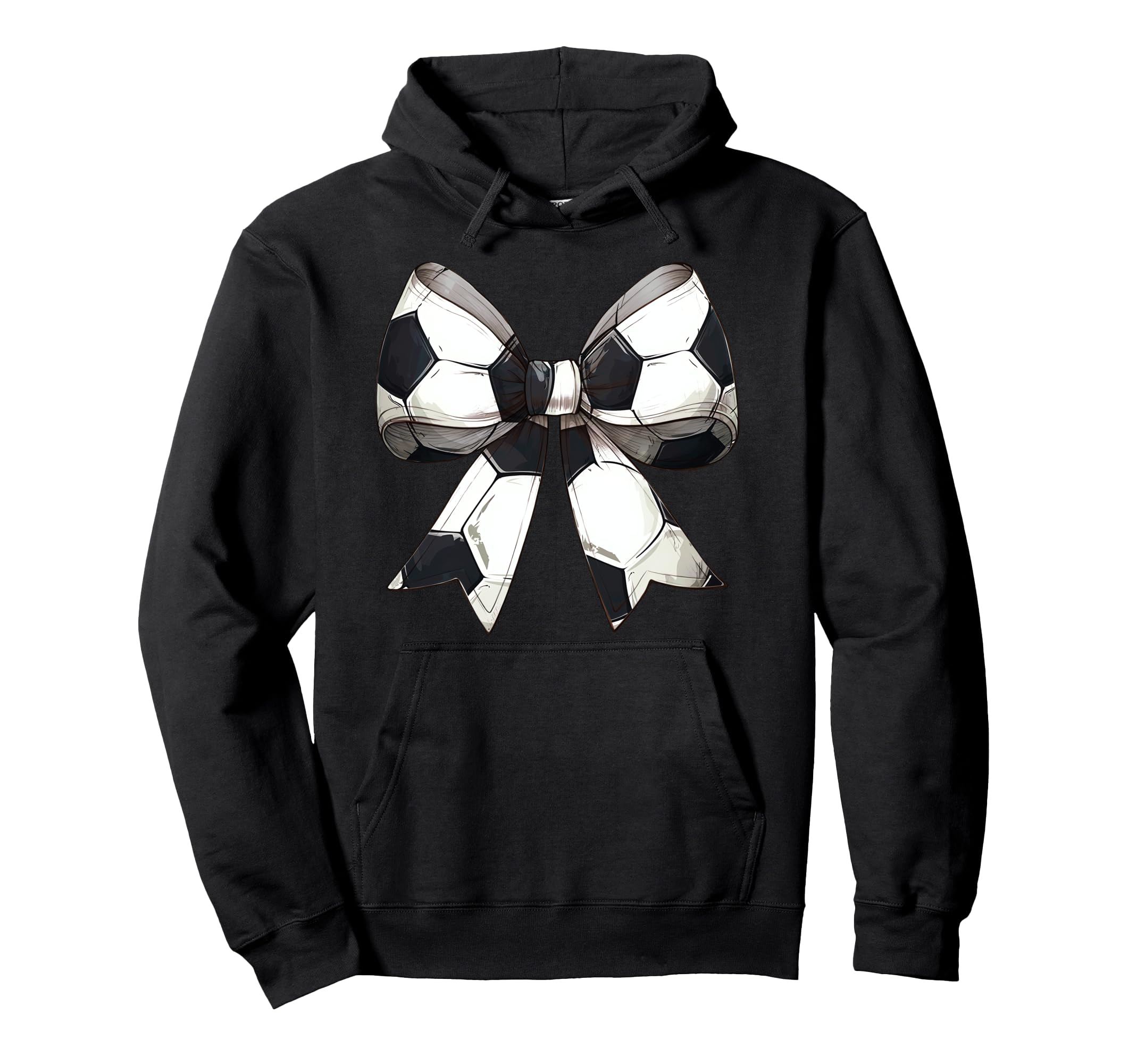 Coquette Bow Soccer Ball Pattern Hoodie - Aesthetic Graphic Men Women