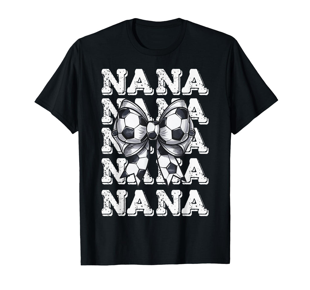 Coquette Soccer Nana Matching Family Bow T-Shirt - Minimalist Print Unisex