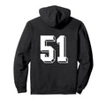 Number 51 Backside 80S 90S Team Jersey Hoodie - Trendy Graphic for Adults