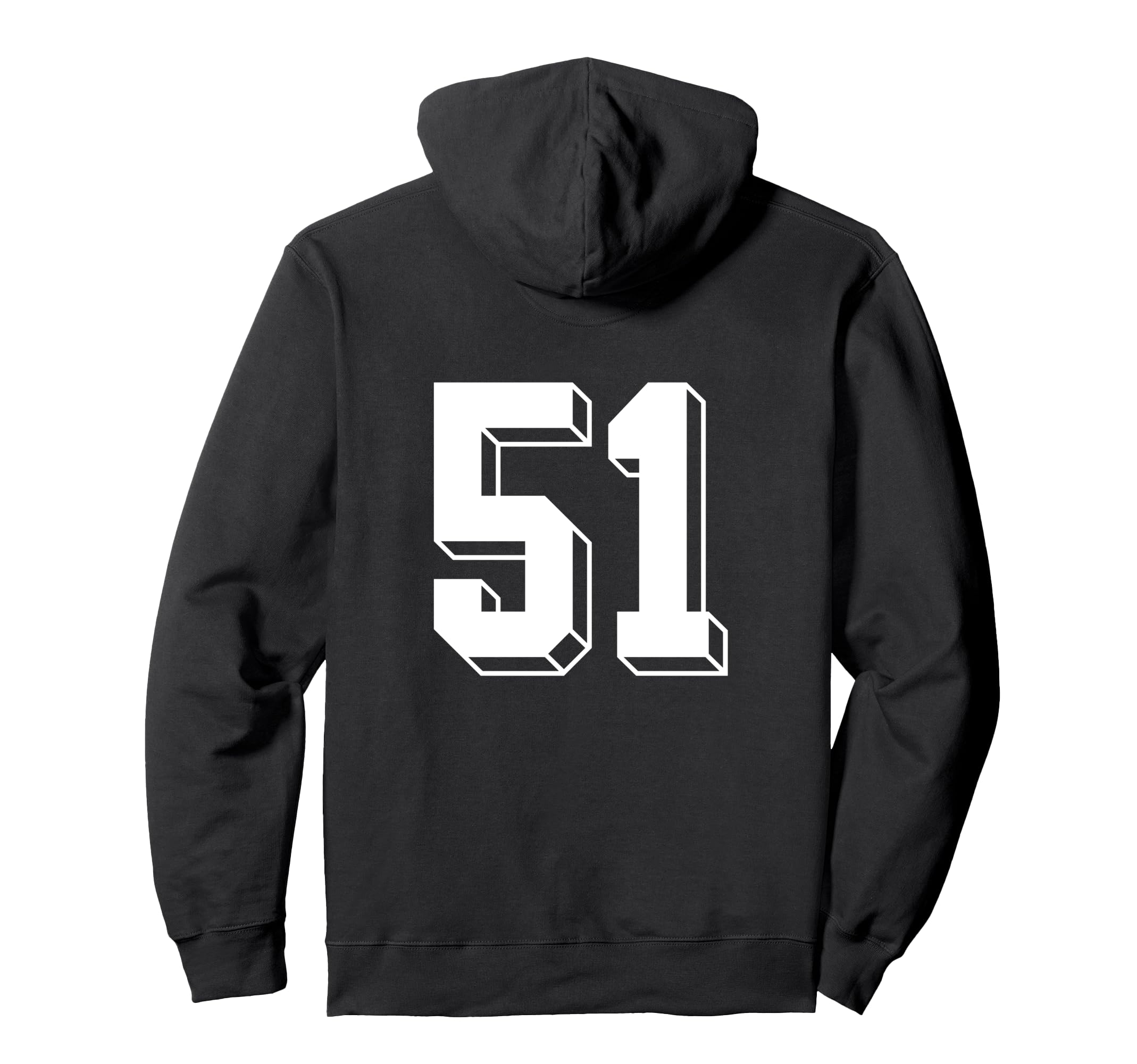Number 51 Backside 80S 90S Team Jersey Hoodie - Trendy Graphic for Adults