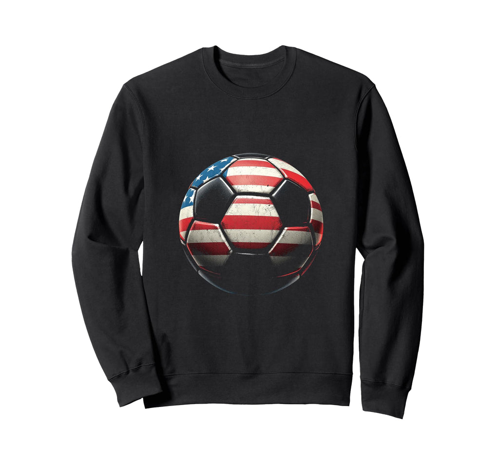 American Flag Soccer Ball Sweatshirt - Streetwear Style for Adults