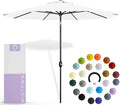 Midtown Umbrellas 10-Year-No-Fade - 8 Ft - UV Proof Ivory (White) Polyester Fabric - Umbrella Outdoor Patio, Auto-Tilt Aluminum Frame Patio Umbrella for Garden, Pool & Deck - Black Pole