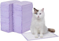 Amazon Basics Cat Pee Pads, 100 Count, Universal Fit for Litter Box, Odor Control, Unscented, White/Purple