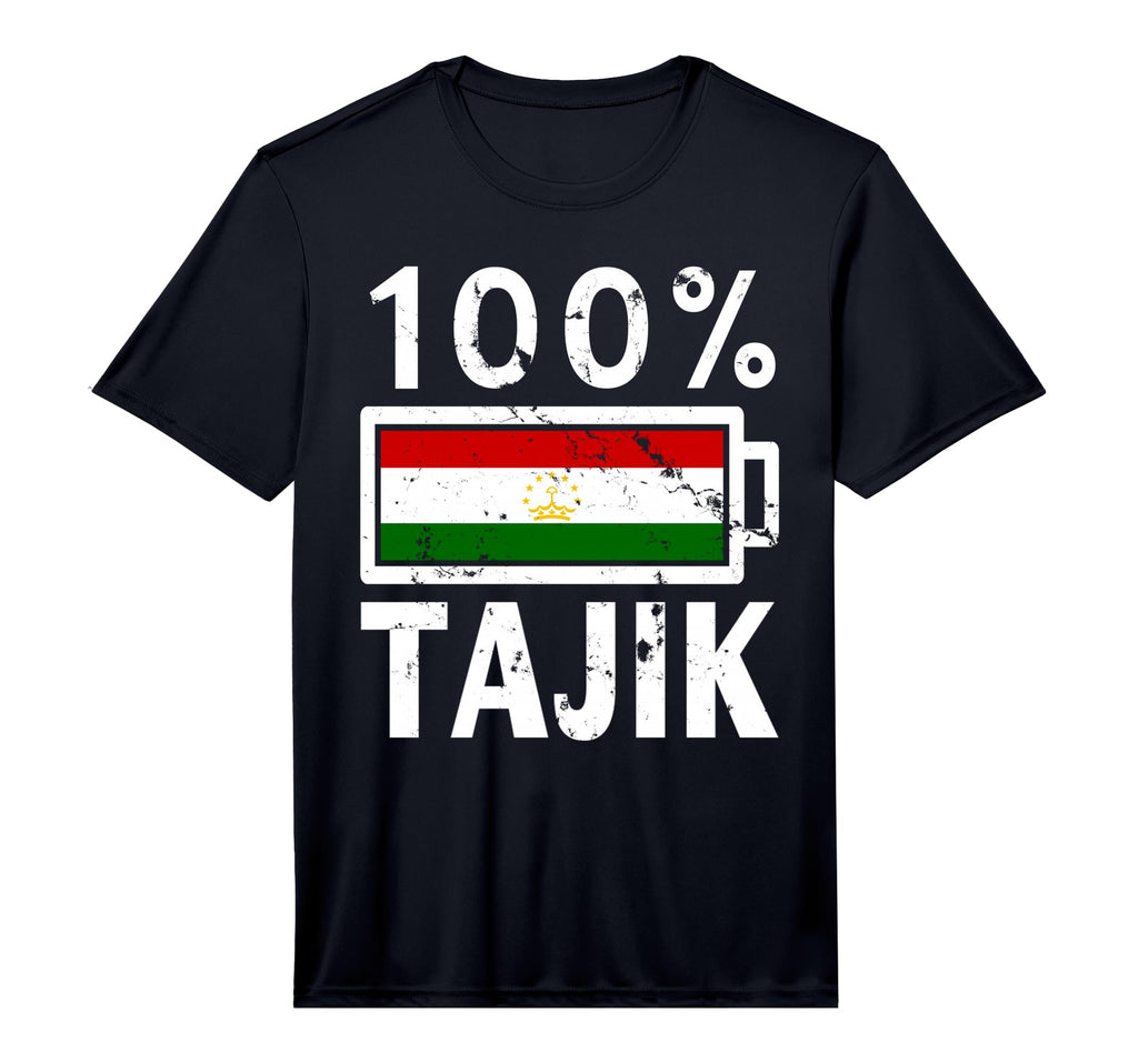 Tajikistan Flag 100 Tajik Battery T-Shirt - Unique Graphic for Adults