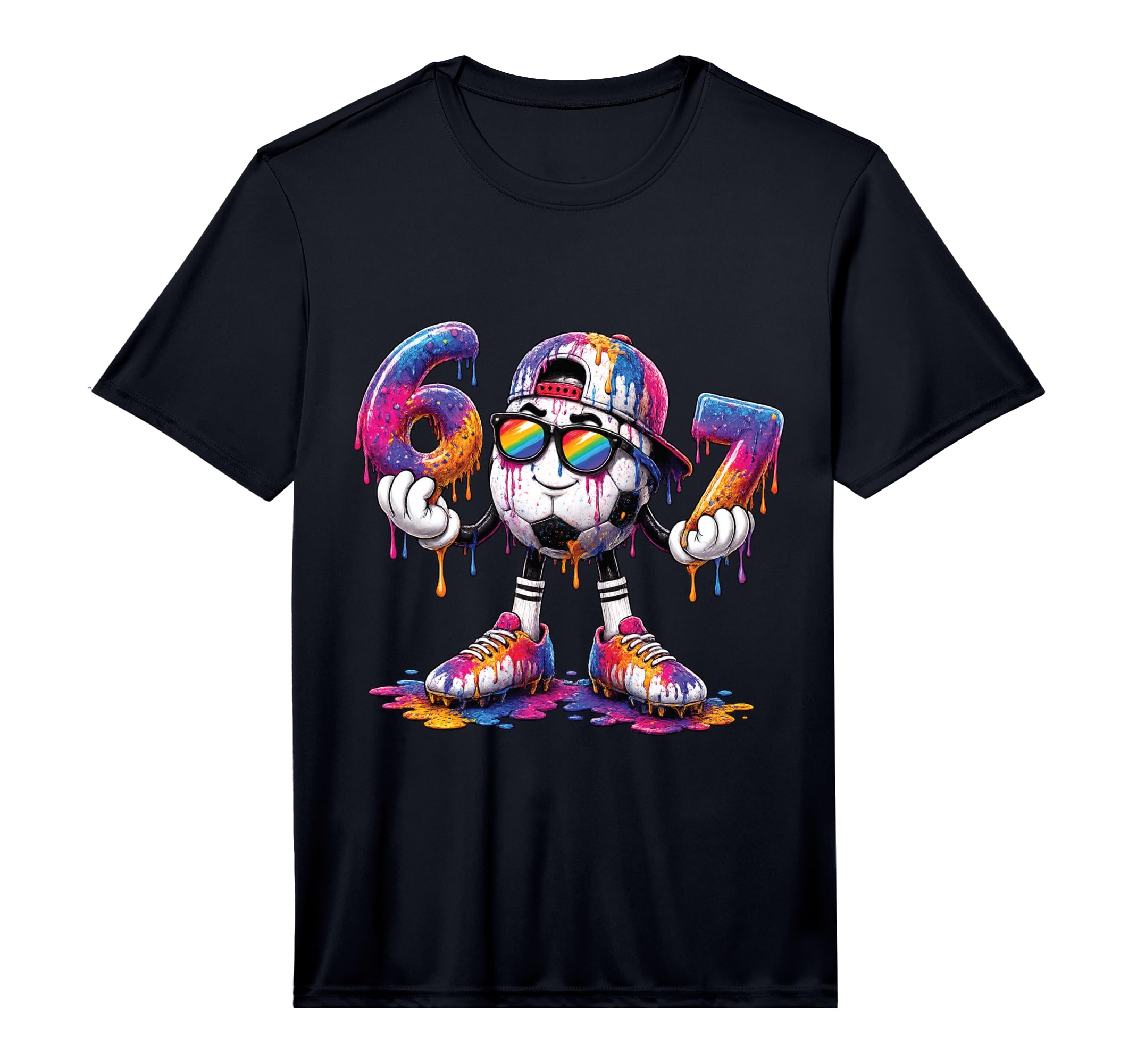 Soccer 67 Ice Cream Drip Funny Six T-Shirt - Custom Art Print Men Women