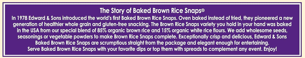 Edward & Sons Brown Rice Snaps, Black Sesame, 3.5 oz, Case of 12