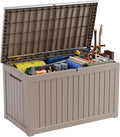 DRATO 230 Gallon Deck Box, Waterproof Resin Large Outdoor Storgae Box for Patio Furniture, Patio Cushions, Gardening Tools, Pool and Sports Supplies, Lockable