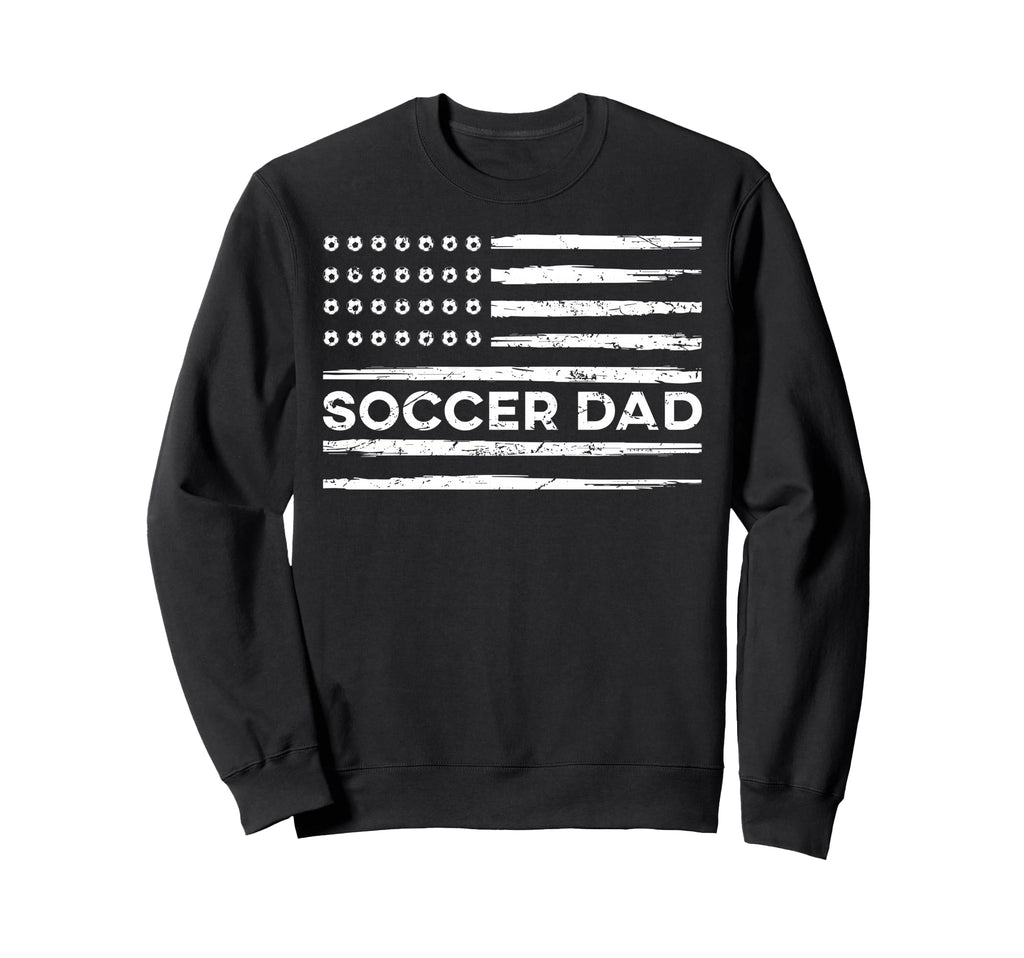 Soccer Dad Usa Flag Distressed Sweatshirt - Custom Art Print Unisex