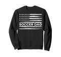 Soccer Dad Usa Flag Distressed Sweatshirt - Custom Art Print Unisex
