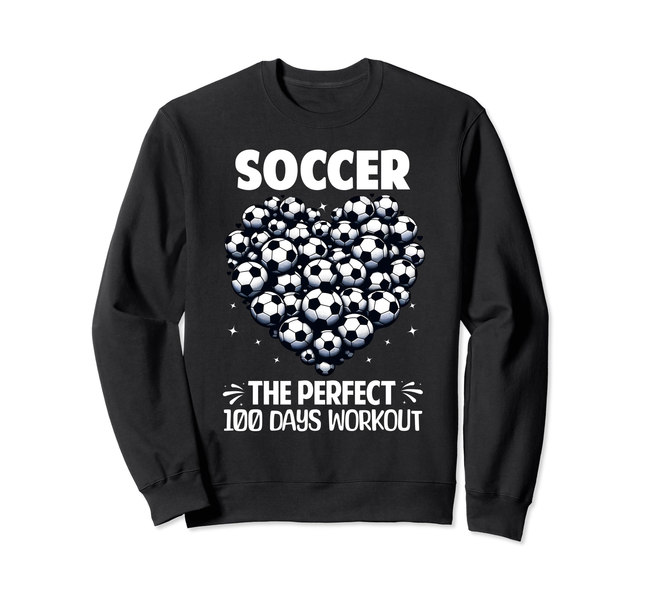 100 Days School Soccer Heart Love 100Th Sweatshirt - Unique Graphic Unisex