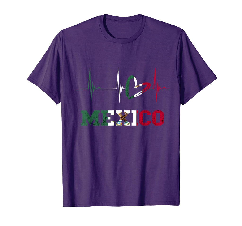Mexico Heart Heartbeat Ekg Pulse T-Shirt - Novelty Apparel Men Women
