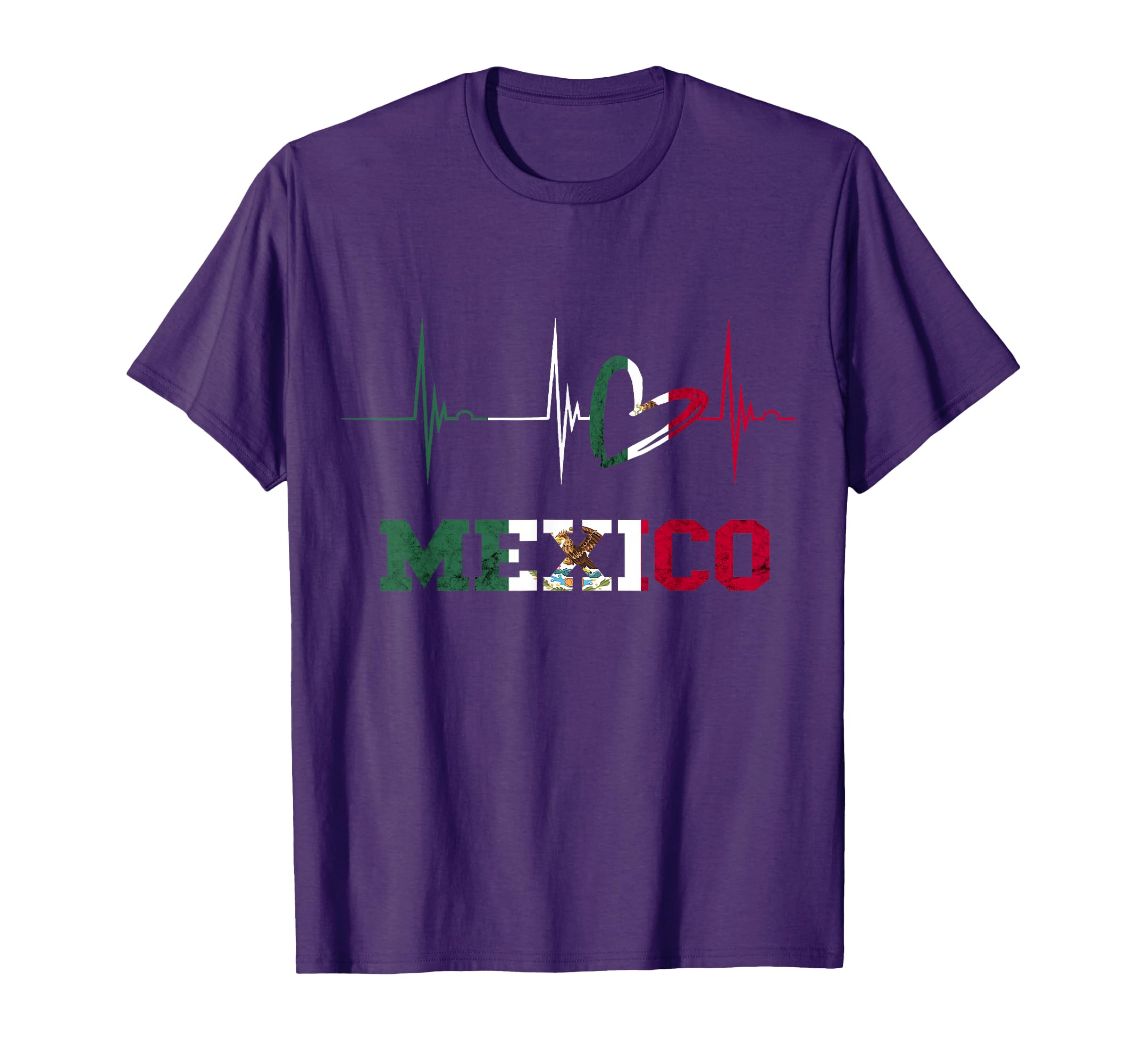 Mexico Heart Heartbeat Ekg Pulse T-Shirt - Novelty Apparel Men Women
