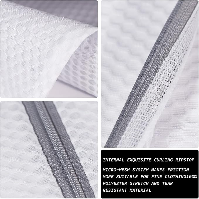5Pcs Durable Honeycomb Mesh Laundry Bags for Delicates,Travel Organization Bag for Clothes,Jeans,Bath Towels,Bed Sheets (1X-Large 20 x 24 Inches,2 Large 16 x 20 Inches, 2 Medium 12 x 16 Inches)