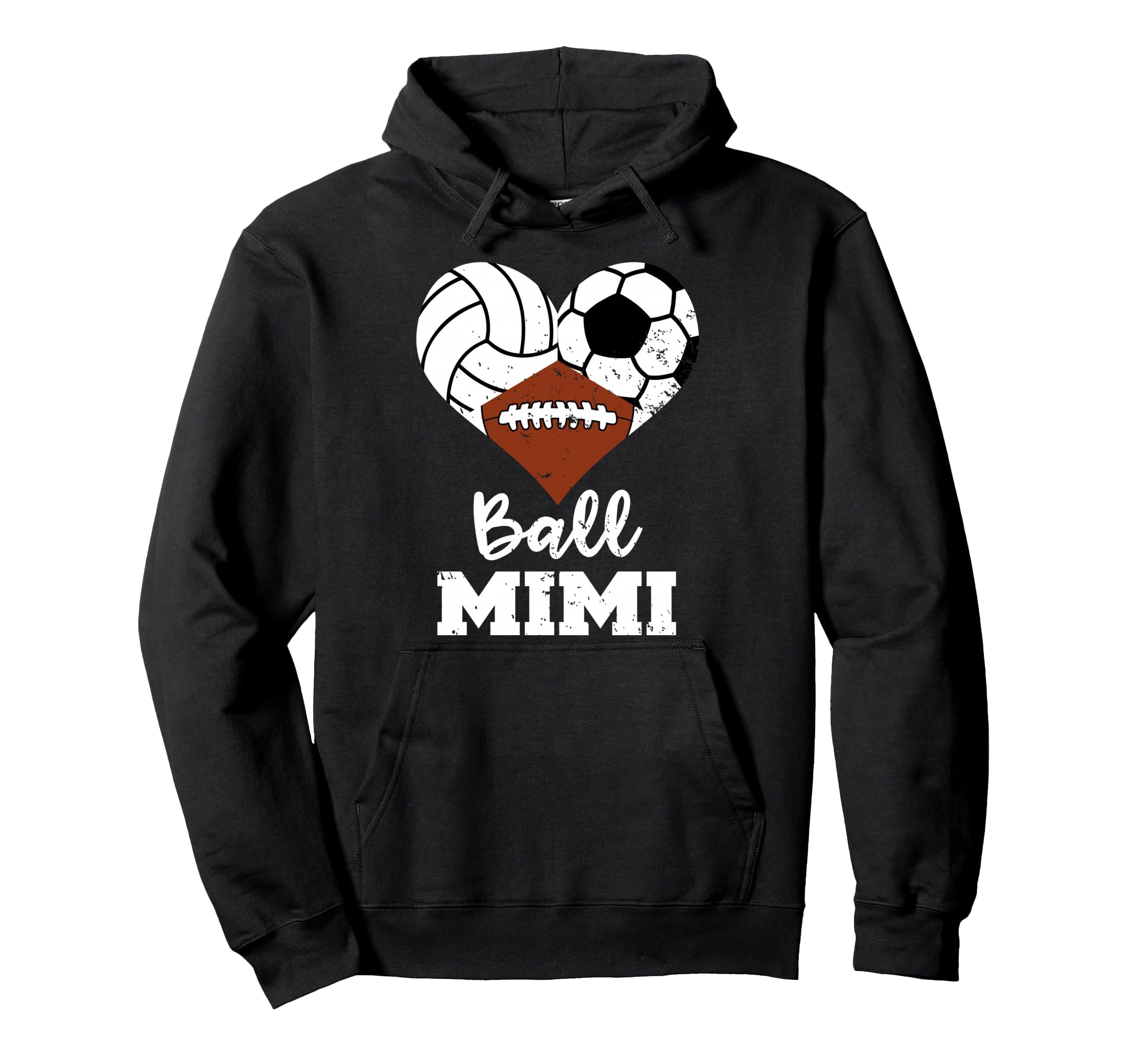Ball Mimi Heart Funny Volleyball Soccer Hoodie - Novelty Apparel Unisex