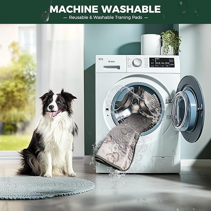 FXW Washable Pee Pads for Dogs, Puppy Pads with Super Absorbent, Specifically Designed for 48inch Cages, 47" × 29" Rectangle, Khaki, 1 Pack