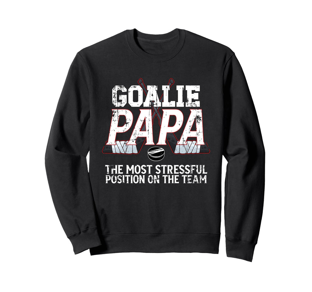 Ice Hockey Goalie Papa Funny Ice Sweatshirt - Streetwear Style for Adults