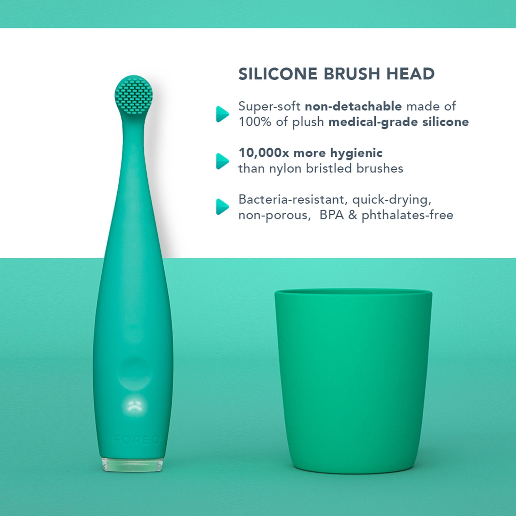 ISSA™ baby Soft Silicone Sonic Toothbrush, Kiwi Green Panda F9892