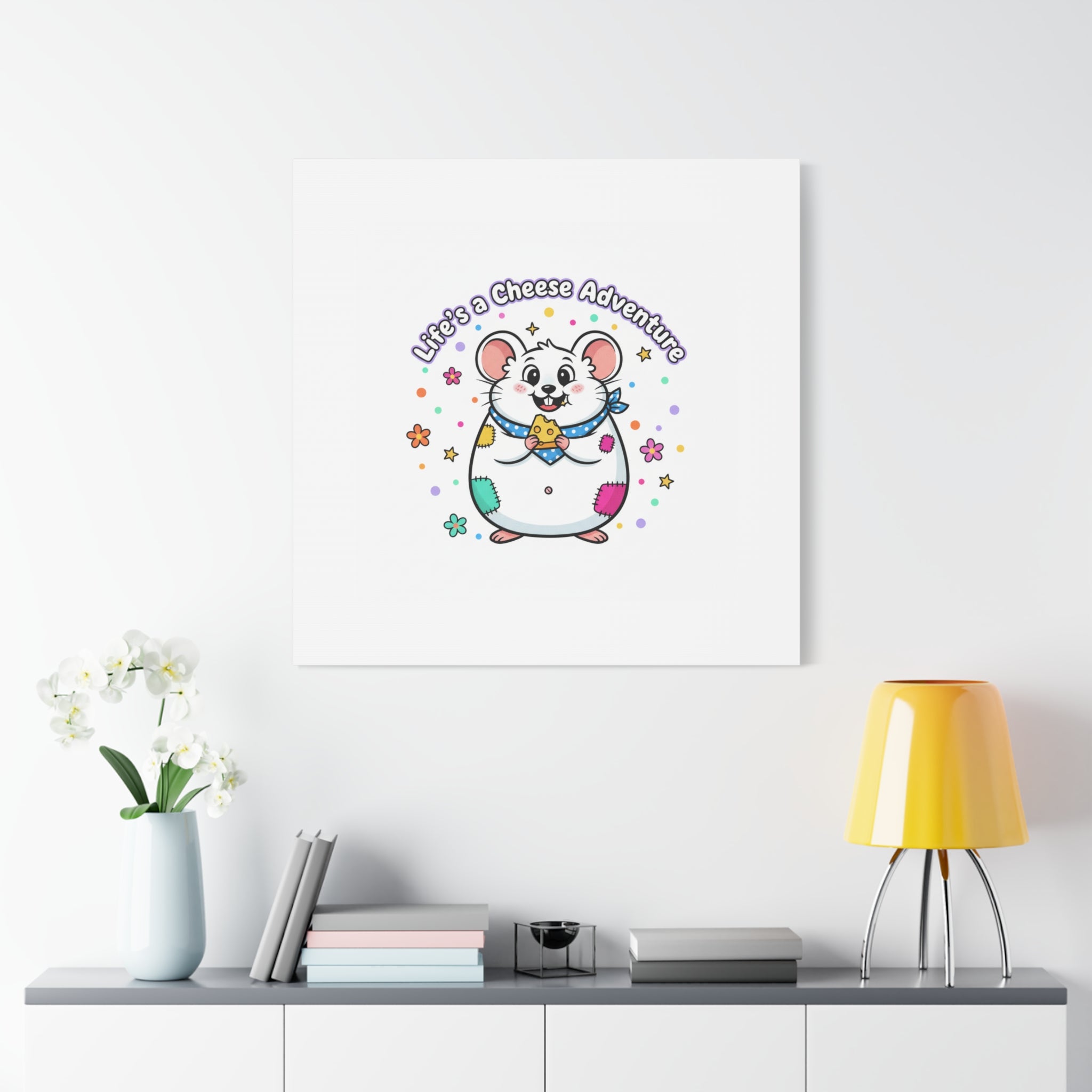 Life's a Cheese Adventure Canvas | Rodent-Core rat art print